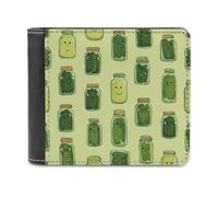Dill Pickles Cute Men's Wallet Bifold RFID Blocking Wallet Slim Billfold Pocket with Card Holders for Women