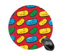 Dill Pickles Print Round Mouse Pad 7.8 Inch, Portable Gaming Mouse Mat with Non-Slip Rubber Base & Smooth Surface, Waterproof Mousepad for PC, Laptop, Computer, Office, Home
