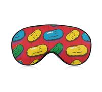 Dill Pickles Print Sleep Mask for Women Men, Soft Eye Mask with Adjustable Strap for Sleeping, Light Blocking Travel Blindfold for Nap Comfortable Eye Cover for Home Office