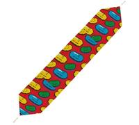 Dill Pickles Print Table Runner for Dining Table, Short Plush Runners Washable & Durable Tablerunner Modern Home Decor for Wedding, Kitchen, Holiday 178*33cm