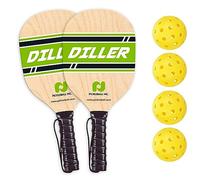 Diller Pickleball Paddle Bundle for 2 Players, Includes 2 Diller Pickleball Paddles, 4 Yellow Pickleballs
