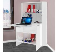 dilliner high gloss foldable corner laptop desk in white