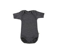 DILLING Baby Bodysuit w/Short Sleeve - Organic Merino Wool Dark Grey Melange 92