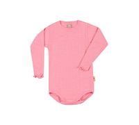 DILLING Baby Merino Wool/Silk Pointelle Long Sleeve Bodysuit Peony Pink 86