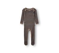 Dilling Baby Romper with Feet 100% Organic Merino Wool, coffee/black, 80