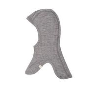DILLING Rib-knitted children's balaclava - organic merino wool Grey Melange 3-8 Years