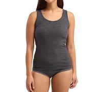 DILLING Ribbed Women's top - Organic Merino Wool Dark Grey Melange 16
