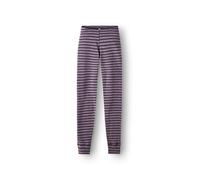 Dilling Women's Merino Leggings 1x1 Smooth 100% Organic Merino Wool Slim Fit Base Layer Breathable, Purple stripes, 14