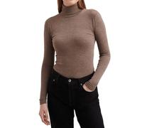 DILLING Women's Merino Wool Roll Neck Top Brown Melange 16