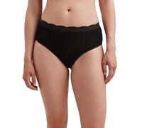DILLING Women's Merino Wool/Silk Lace Trim Briefs Black 10