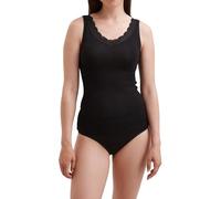 DILLING Women's Merino Wool/Silk Lace Trim Tank Top Black 12