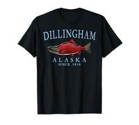 Dillingham Alaska Salmon Since 1818 Pale Blue Letters T-Shirt