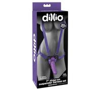 Dillio Strap On Suspender Harness With 7" Strap On Dildo Dong Anal Adult