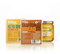 Dillon Organic Bestseller Bundle | Organic Keto Flax Bread, Seeded Bread & Chicory Fibre Syrup | Vegan, Low Carb, High Fibre, Diabetic-Friendly, Vegan, UPF Free | 3-Piece Set
