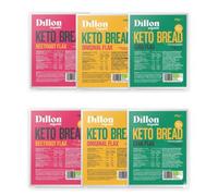 Dillon Organic Keto Bread Mixed Selection | Gluten Free | Original Flax, Chia Flax & Beetroot Flax | 2 of Each Flavour | 6 x 250g