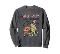 Dilly Dally Before The Haunt Frog Witch Sweatshirt