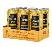 Dilmah Black Tea Ice Tea, 330ml Can (Pack of 6, Lemon)
