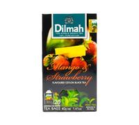 Dilmah Mango & Strawberry Black Tea, 20 Tea Bags, Single Origin Ceylon with natural mango and strawberry, Rich Full Bodied, ethically produced by the Sri Lankan family company that founded it