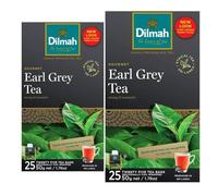 Dilmah Tea Bags | Premium Single Origin Freshly Packed 25 x 2 | Pack of 2 - Earl Grey Tea Bags 100% Pure Ceylon Tea, No Additives, Ethically Grown & Packed