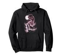 Dilophosaurus Silhouette Mystical Moon Dinosaur Pullover Hoodie