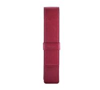 DiLoro Leather Single Pen Case Pencil Pouch Holder for One Fountain Ballpoint Rollerball Pen and Pencil, Red, Single Pen Holder
