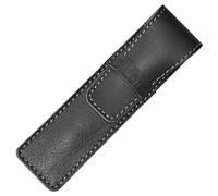 DiLorozzkx Full Grain Top Quality Genuine Leather Single Pen Case Sleeve Holder Pouch (Cow Sepia Tan)