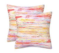 DILOXNSU Cushion Covers 50 x 50 cm Colorful Abstract Art Set of 2 Rainbow Oil Painting Soft Velvet Decorative Square Pillow Cover for Sofa Couch Livingroom Home Decor Cushions Cases 20 x 20 Inch