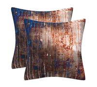 DILOXNSU Set of 2 Decorative Cushion Covers 50 x 50 cm Retro Terracotta Blue Soft Velvet Pillow Case 20x20 inches for Outdoor Patio Garden Sofa Living Room Home Decor Abstract Art Series