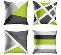 DILOXNSU Set of 4 Cushion Covers 45 x 45 cm Decorative Velvet Modern Art Pillow Case Square Light Green Grey Cushion Cover 18x18 Inch for Sofa Bedroom Outdoor Garden Chair Home Decor