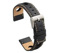 diloy Calf leather rally racing perforated strap - Sport design for watch - Sizes 20mm 22mm 24mm - Black brown burgundy or navy blue P355 Black 22mm