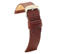 diloy Classic watch strap calf leather lizard grain comfortable - Stainless steel buckle - Sizes 12mm 14mm 16mm 18mm 20mm 22mm 407 Medium Brown 16mm