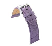 diloy Crocodile grain padded smooth leather sports watch strap square scale - Sizes 14mm 16mm 18mm 20mm 22mm 24mm 26mm 28mm 30mm - Durable and stylish design 368 Violet 18mm