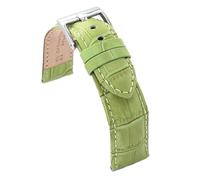 diloy Crocodile grain padded smooth leather sports watch strap square scale - Sizes 14mm 16mm 18mm 20mm 22mm 24mm 26mm 28mm 30mm - Durable and stylish design 368 Green 28mm