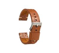 diloy Handmade watch strap calf leather crocodile grain vintage style - Stainless steel buckle - Sizes 20mm 22mm 24mm 403 Tan 24mm