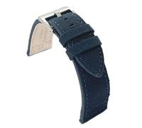 diloy Kevlar and Leather Watch Strap - Flat, Sporty, Inner Lining - Available 18mm 20mm 22mm 24mm 416 Navy Blue 24mm