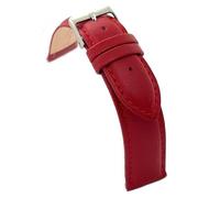 diloy Leather watch strap for classic watches - Smooth stitched cowhide, padded, stainless steel buckle - Sizes 8mm, 10mm, 12mm, 14mm, 16mm, 18mm, 19mm, 20mm, 22mm, 24mm 302 Burgundy 24mm