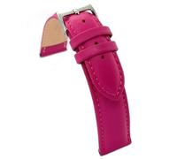 diloy Leather watch strap for classic watches - Smooth stitched cowhide, padded, stainless steel buckle - Sizes 8mm, 10mm, 12mm, 14mm, 16mm, 18mm, 19mm, 20mm, 22mm, 24mm 302 Pink 20mm