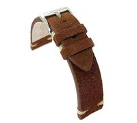 diloy Nubuck Leather Vintage Handmade Watch Strap - Flat - Available 18mm 20mm 22mm 24mm 417 Dark Brown 24mm