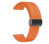 diloy Silicone Watch Strap Magnetic Steel Clasp BR45 Orange 22mm