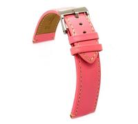 diloy Smooth calf leather flat sports watch strap with white stitching - Sizes 14mm 16mm 18mm 20mm 22mm 24mm - Durable and stylish design 373 Light Pink 20mm