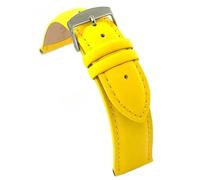 diloy Watch Strap Smooth Leather Stitched Padded 302 Amarillo 22mm