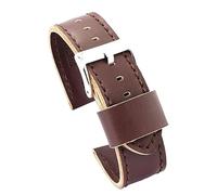 diloy Watch strap vegan microfiber flat - Cruelty Free - Casual sporty style - Black brown red blue white - Sizes 18mm 20mm 22mm 24mm 415 Dark Brown 18mm