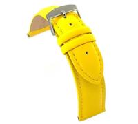 diloy XL leather watch strap for classic watches smooth stitched cowhide padded special length sizes 10mm 12mm 14mm 16mm 18mm 20mm 22mm 24mm 26mm 28mm 30mm 302EL Amarillo 12mm