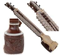 Dilruba With Fiber Hard Case, Pro Quality, Total Machine Head Tuning, 4 Main & 15 Sympathetic String, Tun Wood, Beautiful CRAFt Work, Sweet Sound, Dark Colour, With Bow, Extra String & Rosin
