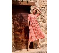 Dilsha LivaEco™ Printed Viscose Midi Dress Weird Fish Dark Red 14