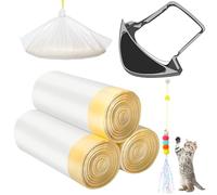 Dilsuaco Waste Drawer Liners Bags Replacement Compatible with Litter Box Robot 3 and 4, 60 Count Thickened Heavy Duty Cat Liner Bags with Drawstring 10-12 Gallons of Capacity