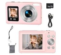 DILTEX DX09DC Dual Screen Digital Camera with Creative Filter Smile Detection Continuous Shooting Selfie LED Flash Autofocus Features - Pink