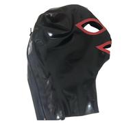 DILUEORJMFGK 100% Latex Hood Trim Mask Full Face With Hair Hole Eyes Mouth For Men And Ladies,black,Xxs