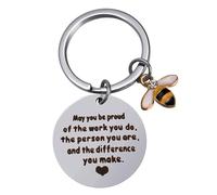 DILUSILK 1 PCS Bee Keyring Bee Gifts for Women Men Daughter Son Honey Bee Gifts Colleague Leaving Gifts Keyring Goodbye Farewell Gift Bee Lover Gift Graduation Gifts for Family Friends