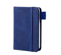 DILUSILK 1 Pcs Leather Pocket Notebook A7 Note Book Pocket Hardcover Notepad Mini Notepad Tiny Lined Journal Notebook With Elastic Band for Office Home School Writing Supplies(100 Sheets) (dark blue)